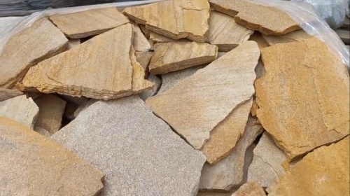 Плитняк златолит жёлтый для цоколя купить в Усть-Катаве